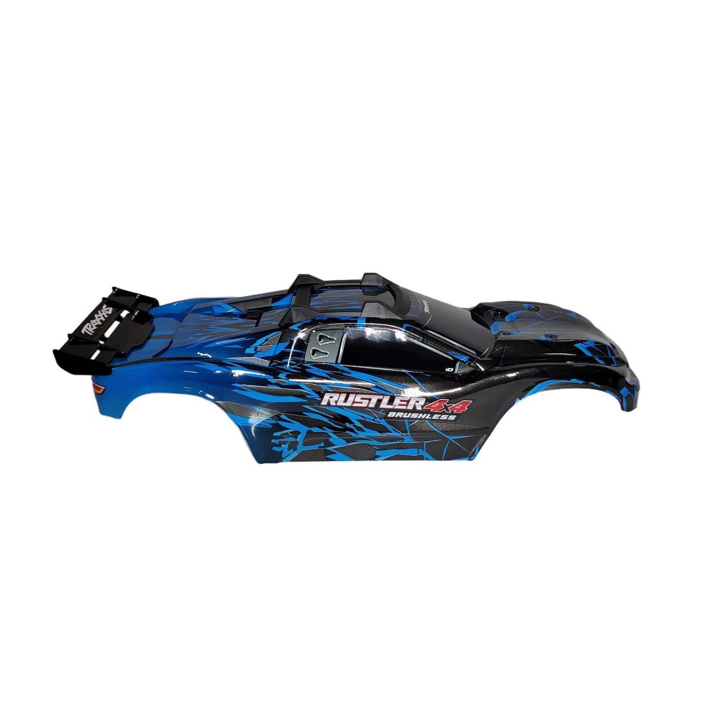Fits Traxxas Rustler 4X4 VX3 Blue Black Body NEW ClipLess Mount (ONLY FITS VX3)
