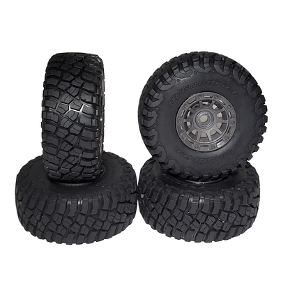 Fits Traxxas Mini Slash Tires BFG 1.4" & 12mm Grey Wheels Front & Rear 1/16th