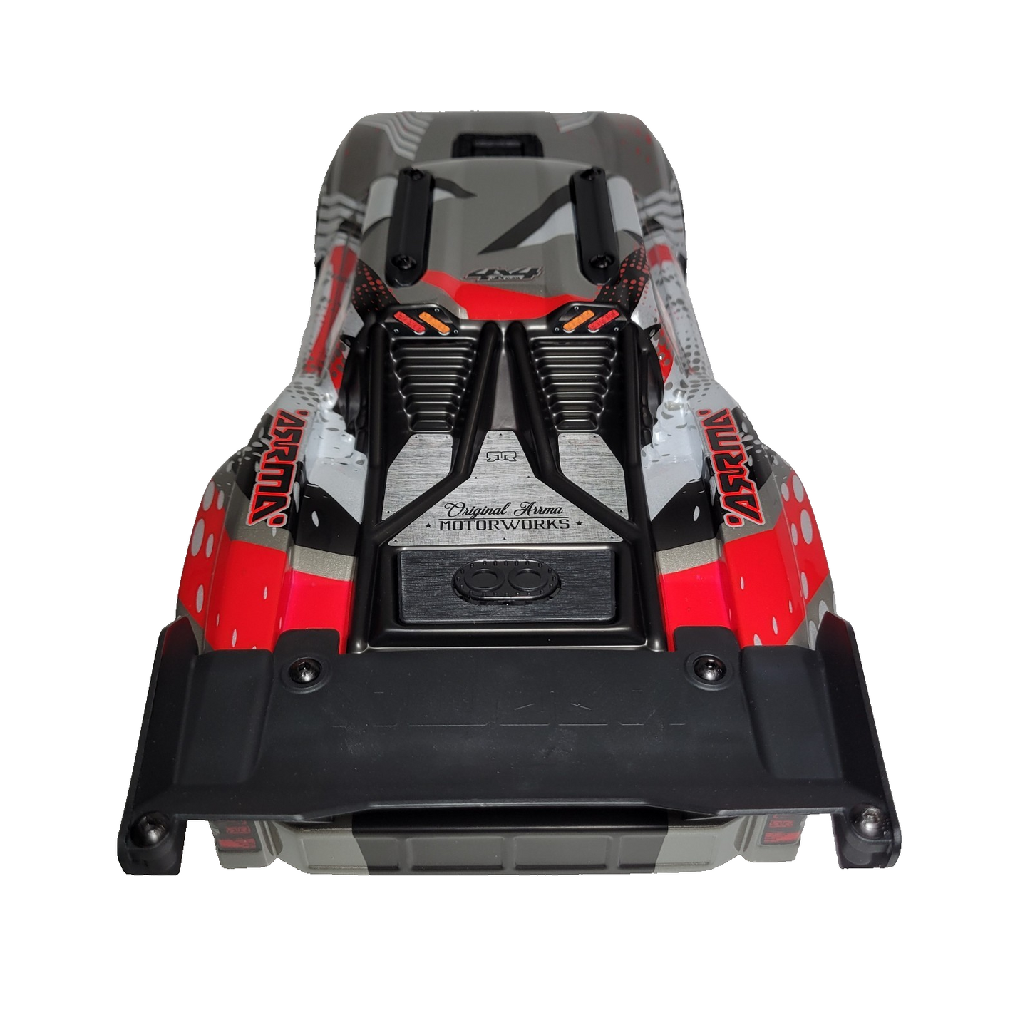 Arrma Vorteks 223S 4x4 v4 BLX Clipless Body Shell Red Silver Painted / Spoiler