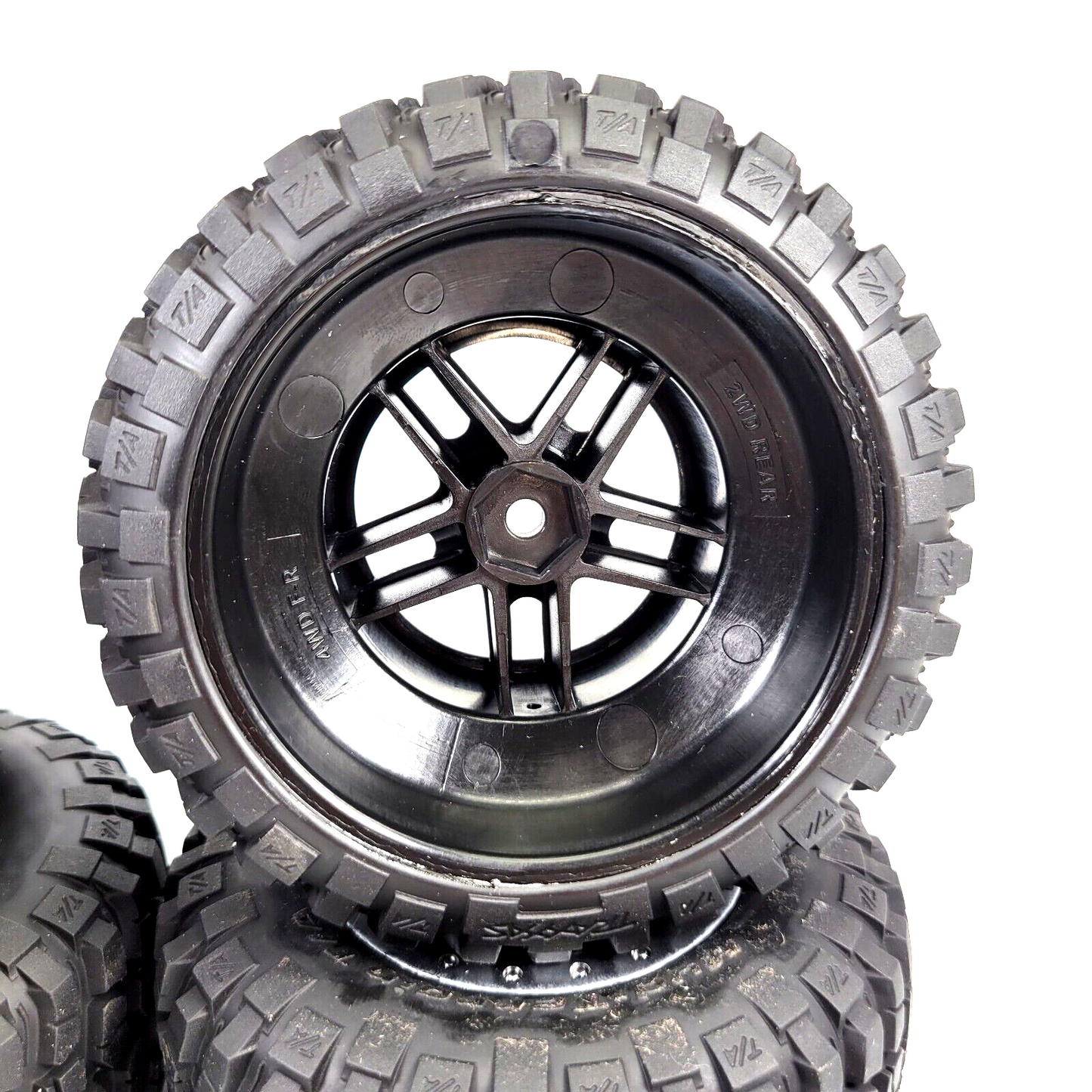 Fits Traxxas Slash Raptor 2wd BF Goodrich Tires / Black & Silver 12mm Wheels