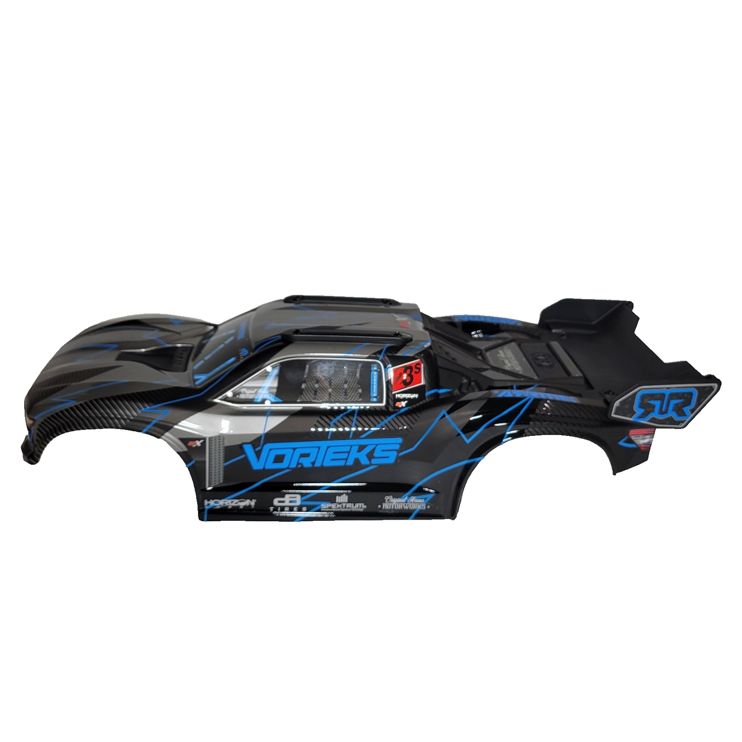 Arrma Vorteks 223s 2wd Body Factory Painted Blue Clipless & Spoiler Wing Tray