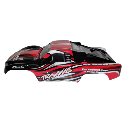 Fits Traxxas 1/10 Slash Red Black Body w/ Clipless Mounts 4wd 2wd 4x4 VXL XL5