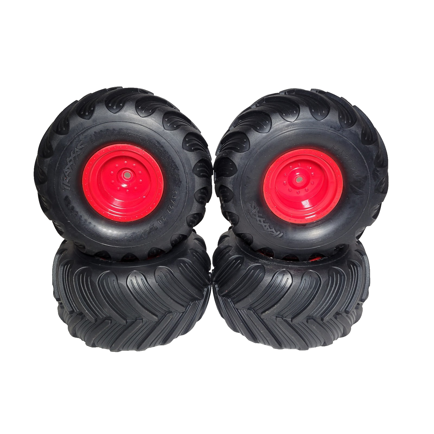 Fits Traxxas Stampede XL5 Tires & RED Wheels VXL 2wd Monster Truck 12mm Hubs