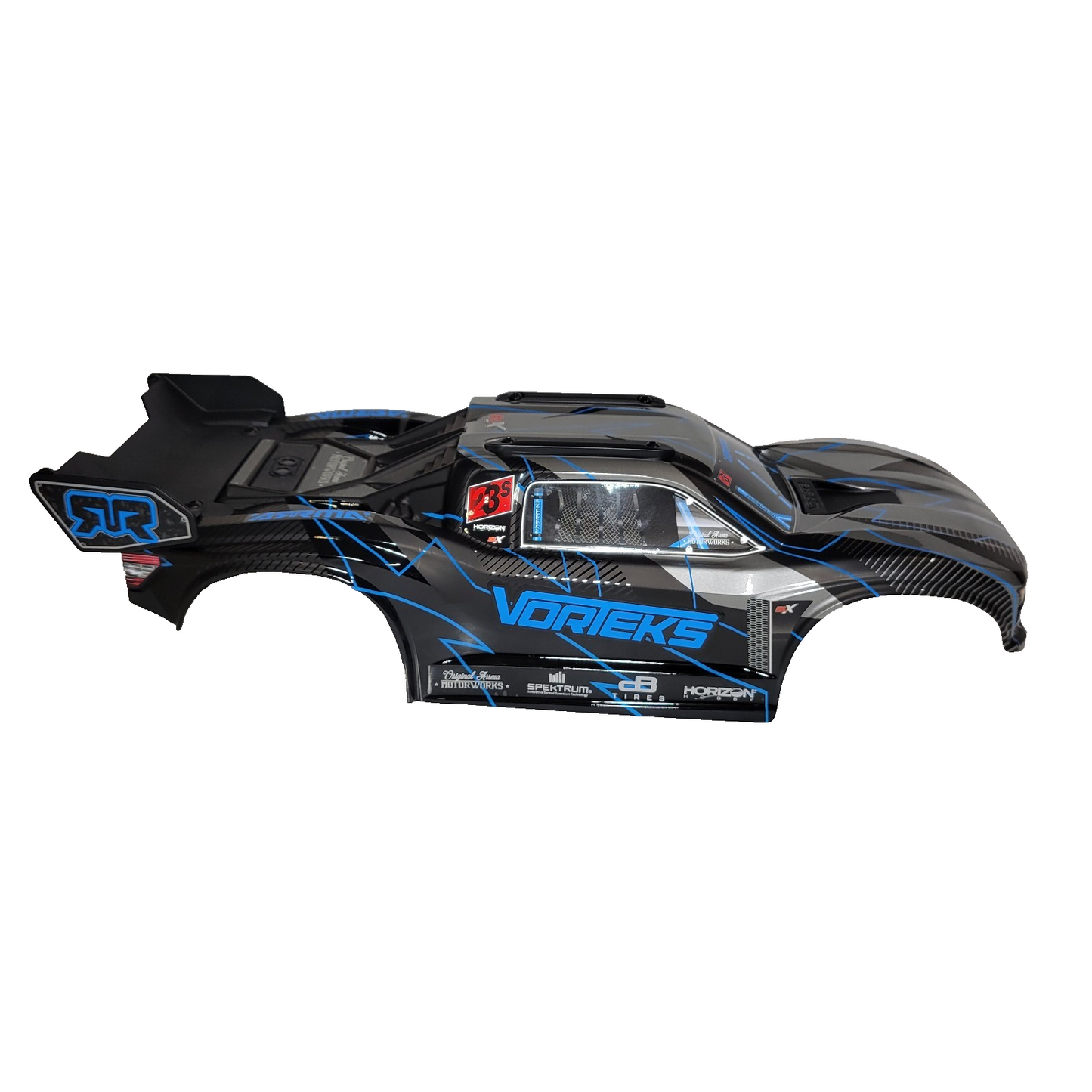 Arrma Vorteks 223s 2wd Body Factory Painted Blue Clipless & Spoiler Wing Tray