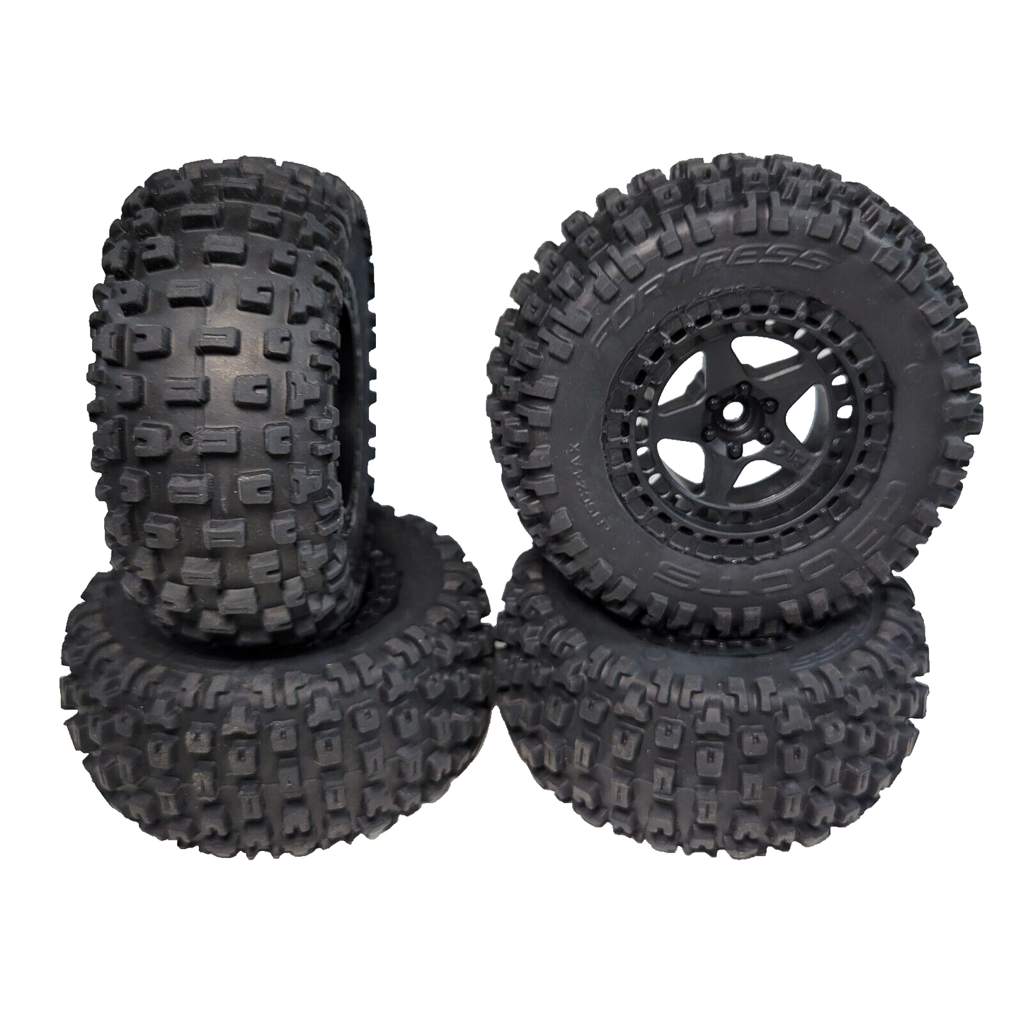 Arrma Senton 4x2 / 4x4 Tires & 14mm Wheels Glued DBoots Fortress Mega BLX 550042