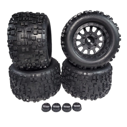 Team Associated Rival MT10 V2 Tires & 12mm Hex Wheels 1/10 4x4 Monster Truck