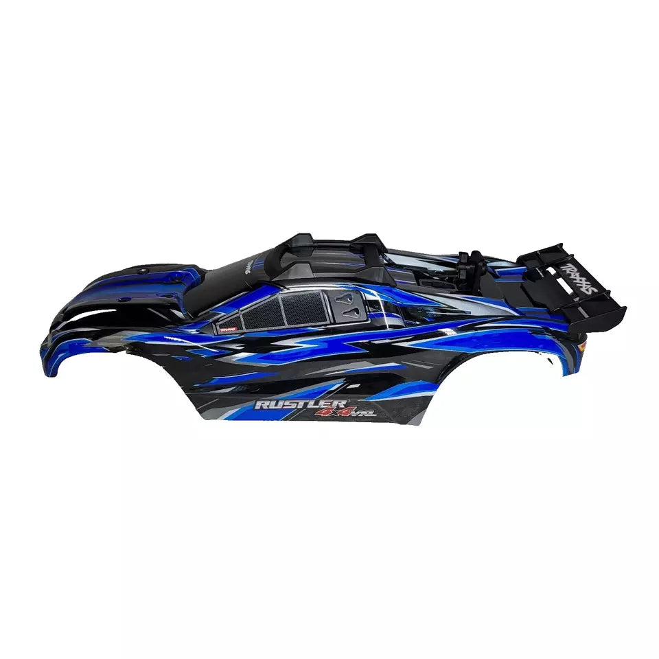 Fits Traxxas Rustler 4X4 VXL HD Blue Black Body Factory Clip-Less Mount Decals